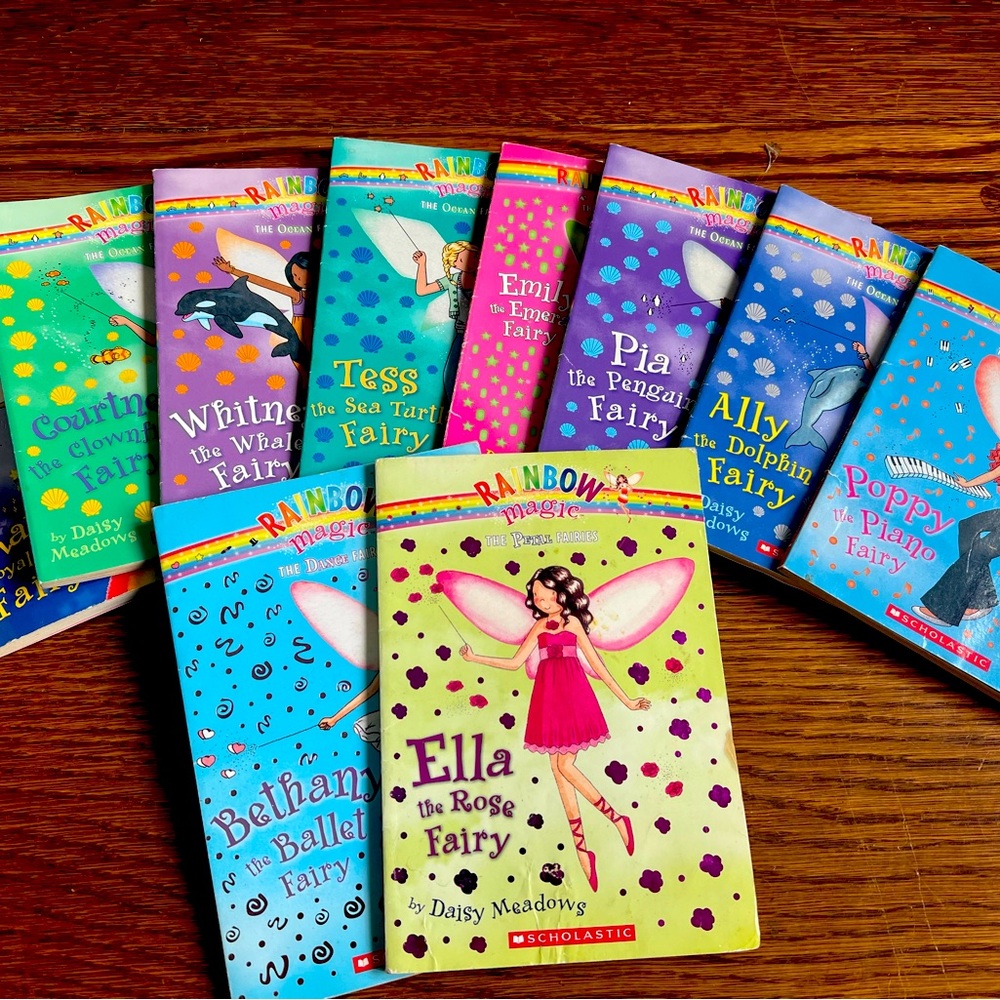 10 Rainbow magic books by Daisy Meadows . Always a favourite for little ones!